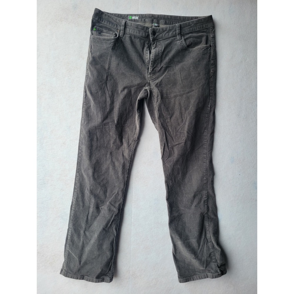 Stio Mens Corduroy Pants Charcoal Grey Five Pocket Mountain Style Size 38R
